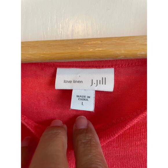 J. Jill Love Linen orange sleeveless tank top lightweight solid lagenlook Large - Picture 4 of 6
